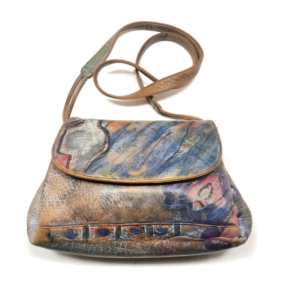 Jane Yoo Handbags - Jane Yoo Art Signed Leather Crossbody Bag